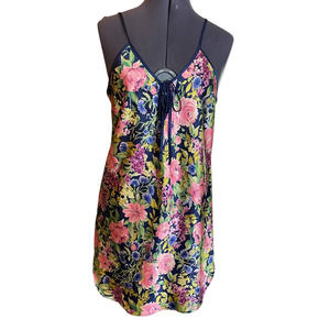 Romantic Moods Womens Small Robe & Negligee Floral Liquid Satin Sleepwear